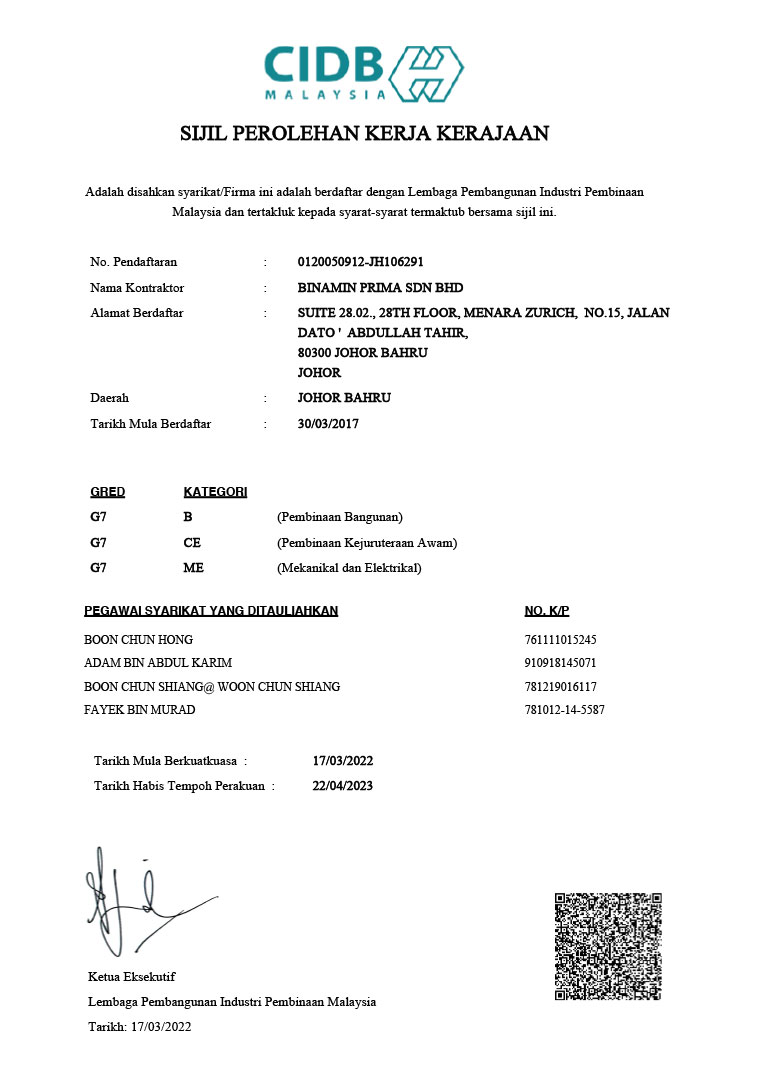 Sijil Perolehan Kerja Kerajaan